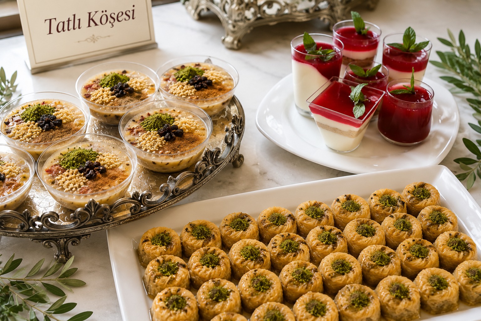 Tatlı köşesi sunumu